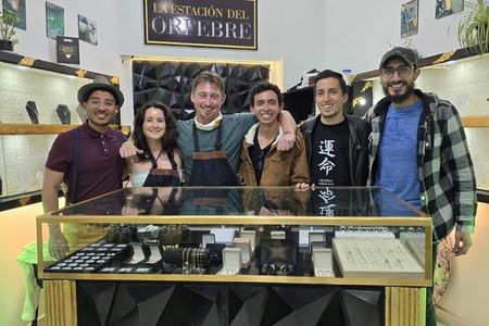 Emerald carving workshop in Bogotá, Colombia.