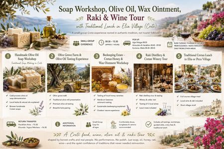Crete: Olive Oil, Soap, Wine, Raki - Flavorful Culinary Journey