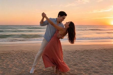 Salsa, Bachata & Sip: Sunset Beach Dance Class
