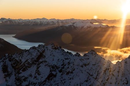 Golden Hour Scenic Flight Over Queenstown's Ski Fields