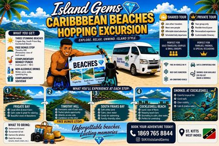 St. Kitts: Best of Beaches Beach Hopping Tour"