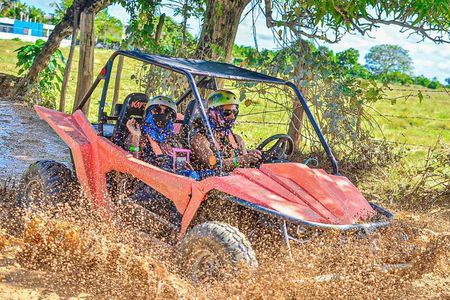Extrama Route in Buggies Visit Cenote indigena and Playa Virgen
