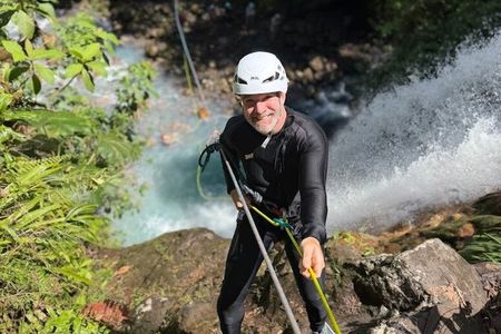 Essential Blue Falls Canyoning Adventure: 2 Rappels & Slides
