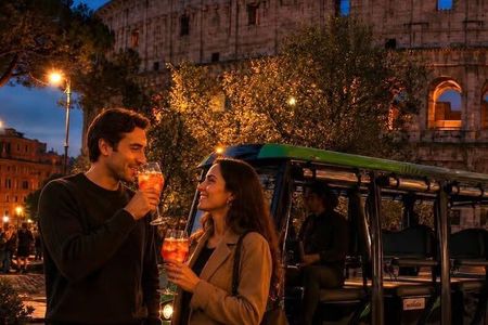 Rome Golf Cart Sunset Ride with Local Expert and Spritz