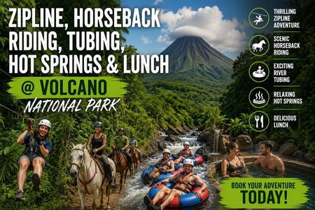 ZipLine, Horseback Riding, Tubing, Hot Springs & Lunch @ Volcano National Park