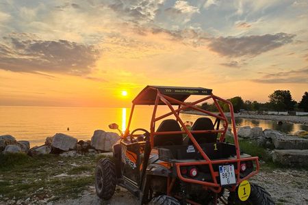 Fažana: 3H Sunset Buggy Tour with Beach Bar Drink