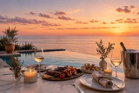 Romantic BBQ VIP Experience at a Private Sea View Villa Paros