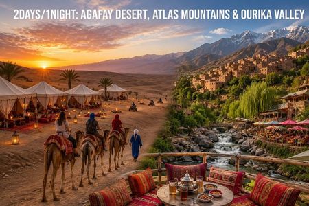 2Days/1Night: Agafay Desert, Atlas Mountains & Ourika valley