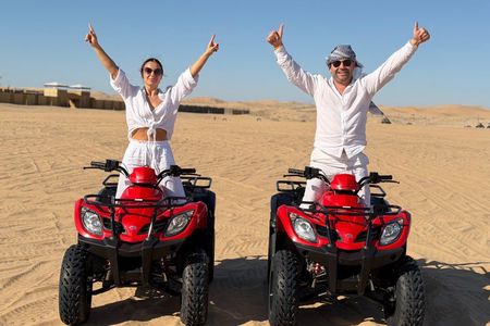 Desert Safari Abu Dhabi with Quad Bike, BBQ Dinner & Camel Ride
