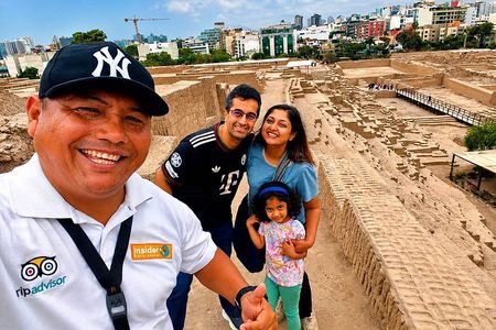 Huaca Pucllana site inside + City Tour in Lima & Catacombs.