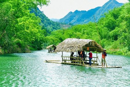 Pu Luong Day Tour:Trek Villages,Bamboo Rafting, cave or Waterfall