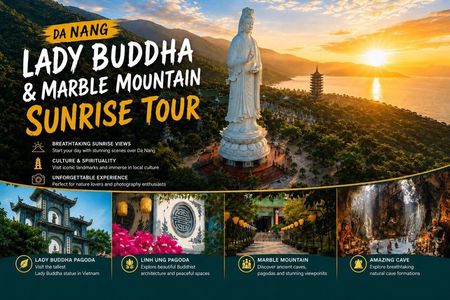 Da Nang: Lady Buddha & Marble Mountains Sunrise Tour