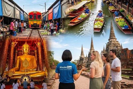 Damnoen Saduak Floating Market & Ayutthaya Tour from Bangkok