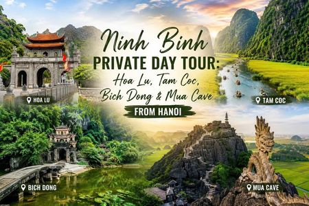 Ninh Binh Private Day Tour: Hoa Lu, Tam Coc, Bich Dong &Mua Cave