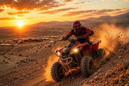 Agafay Desert Sunset Quad Biking Camel Ride Dinner and Fire Show