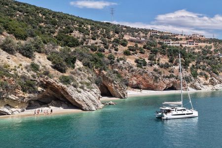 Luxury Private Full Day Catamaran Cruise in the Argolic Gulf