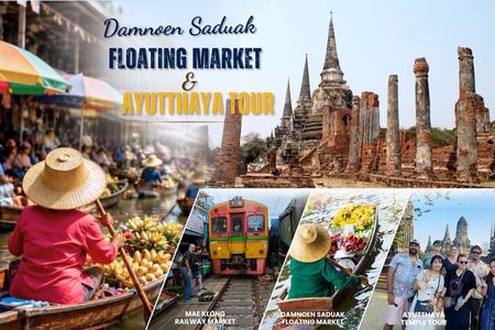 Damnoen Saduak Floating Market & Ayutthaya Tour from Bangkok