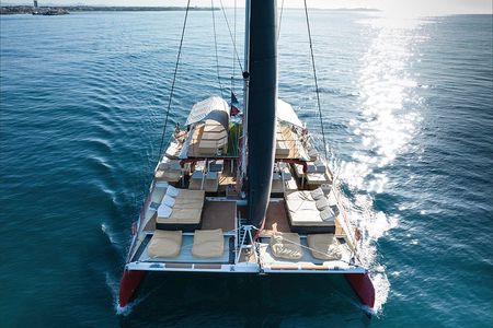 Full Day Catamaran Cruise with BBQ and Open Bar on Costa Dorada