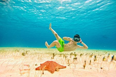 Snorkeling in Palancar, Turtles, Sky and Sky in Cozumel