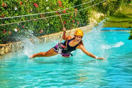Zipline Mega Splash at Bavaro Adventure Park