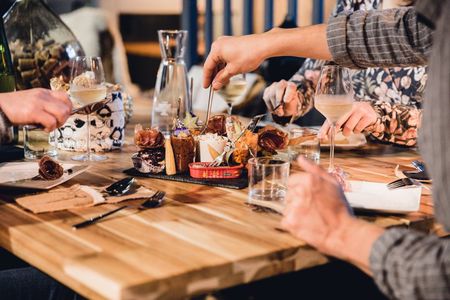 Immersive cellar tour, tasting and board meal