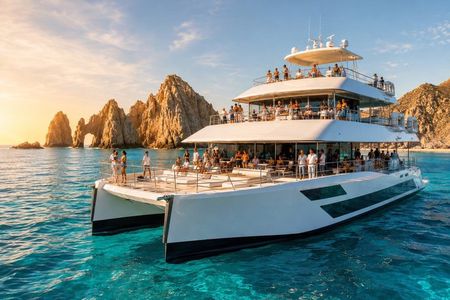 TwentyFive 100-ft Catamaran by Cabo Adventures: Snorkel or Sunset