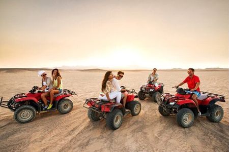 Doha : Quad Bike Desert Safari With Sandboarding & camel ride