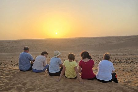 Shared Wadi Bani Khalid and Wahiba Sand Desert with Sunset