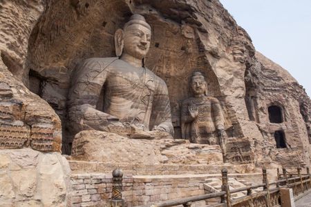 Beijing-datong yungang grottoes hanging temple with train ticket