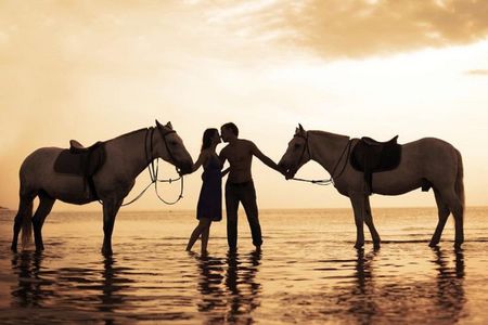 Romantic Sunset Horse Riding