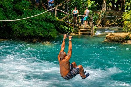 Blue Hole Waterfall Adventure Swim and Rope Swing