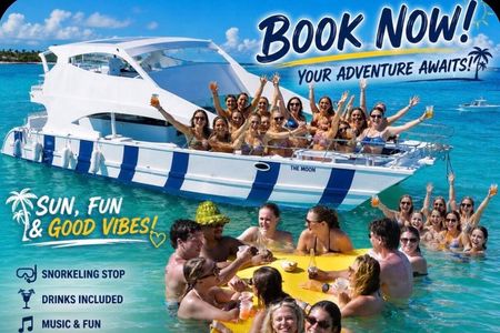 Sand-Bar Punta Cana Party Boat unlimited drinks, snorkeling Vibes