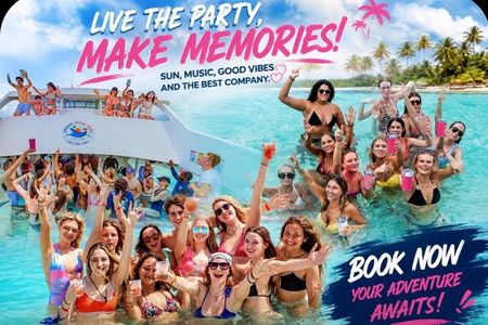 Party Booze Boat Fiesta Sand Bar-Snorkeling-Music-Drinks-Dancing