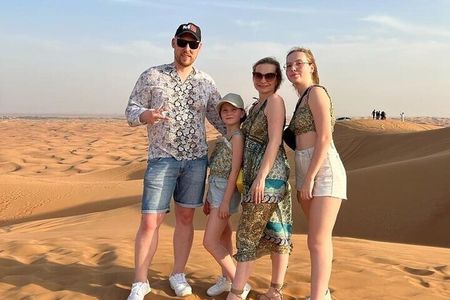 Dubai Desert Safari Morning with Camel Ride and Sand Boarding