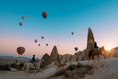 Horse Back Riding in Cappadocia with hot air balloons