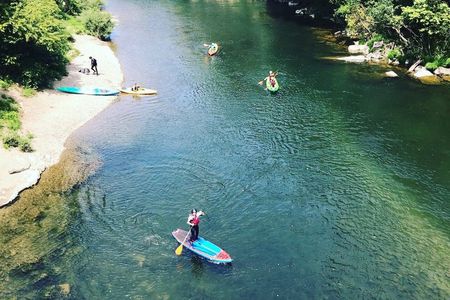 Stand up paddle down the river Bidassoa