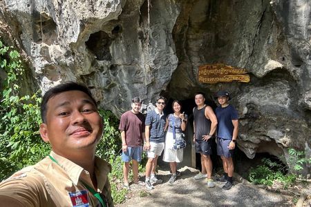 Exploring hiking climbing adventure caving mountain tour around