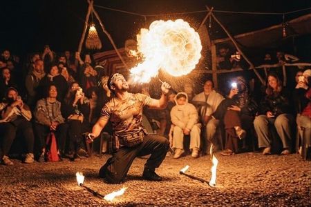 Agafay Desert Sunset Experience Camel Ride Dinner & Fire Show