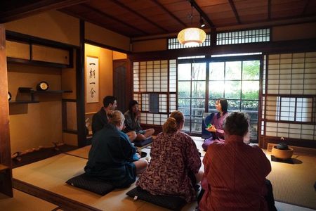 Authentic Tea Ceremony & Calligraphy in Kyoto with Kamogawa View