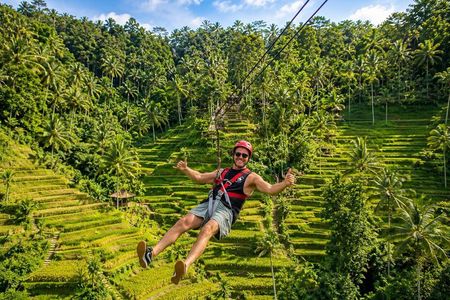 Ubud Zipline Adventure ,Rice terrace and Waterfall Tour