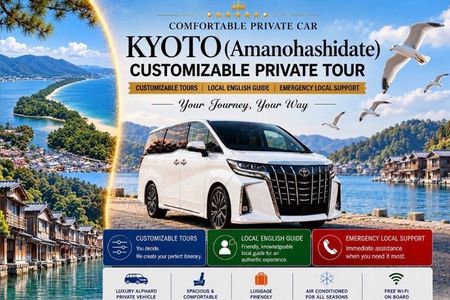 Kyoto Customizable Car Tour w Local English Guide(Amanohashidate)