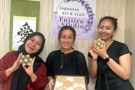 Asakusa Discover the Art of Kumiko Make Your Own Coaster &Matcha