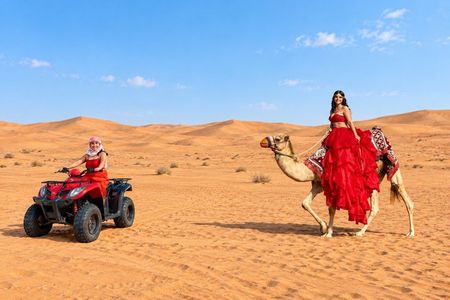 Morning Desert Safari with Quad Bike, Camel Ride & Sandboarding