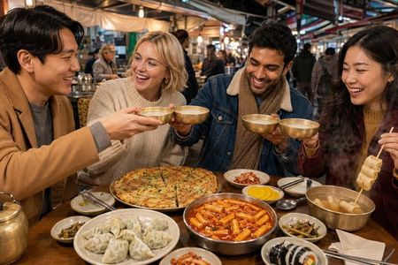 Seoul Autumn Gwangjang Market Street Food Walk