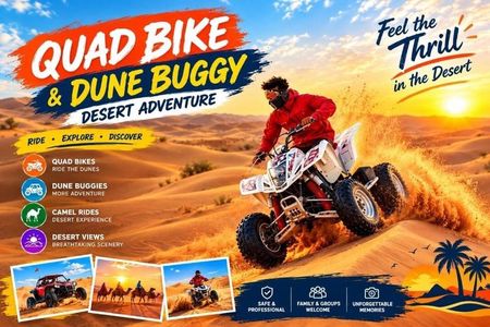 VIP Desert Safari, Quad Bike 30 Minutes ,Camel Ride, Dinner,Shows