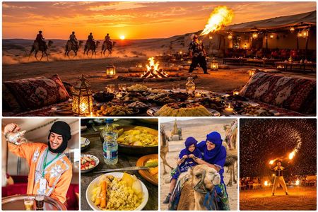 Marrakech: Agafay Desert Sunset, Camel Ride, Dinner and Fire Show