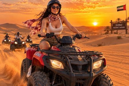 Vip Desert Safari Dubai with Quad bike Camel Riding BBQ Dinner