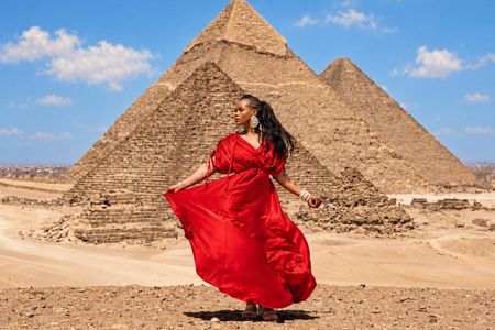 Giza Pyramids Professional Photoshoot with Camels & Rearing Horse