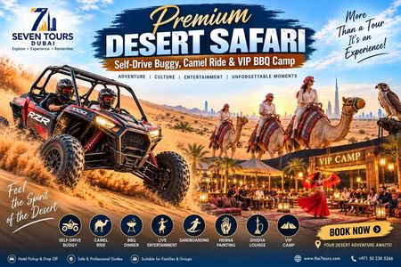 Premium Desert Safari: Self-Drive Buggy Camel Ride & VIP BBQ Camp