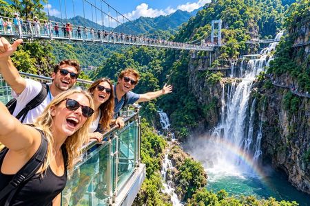 Guangzhou to Gulong Gorge Glass Bridge and Waterfall Private Tour